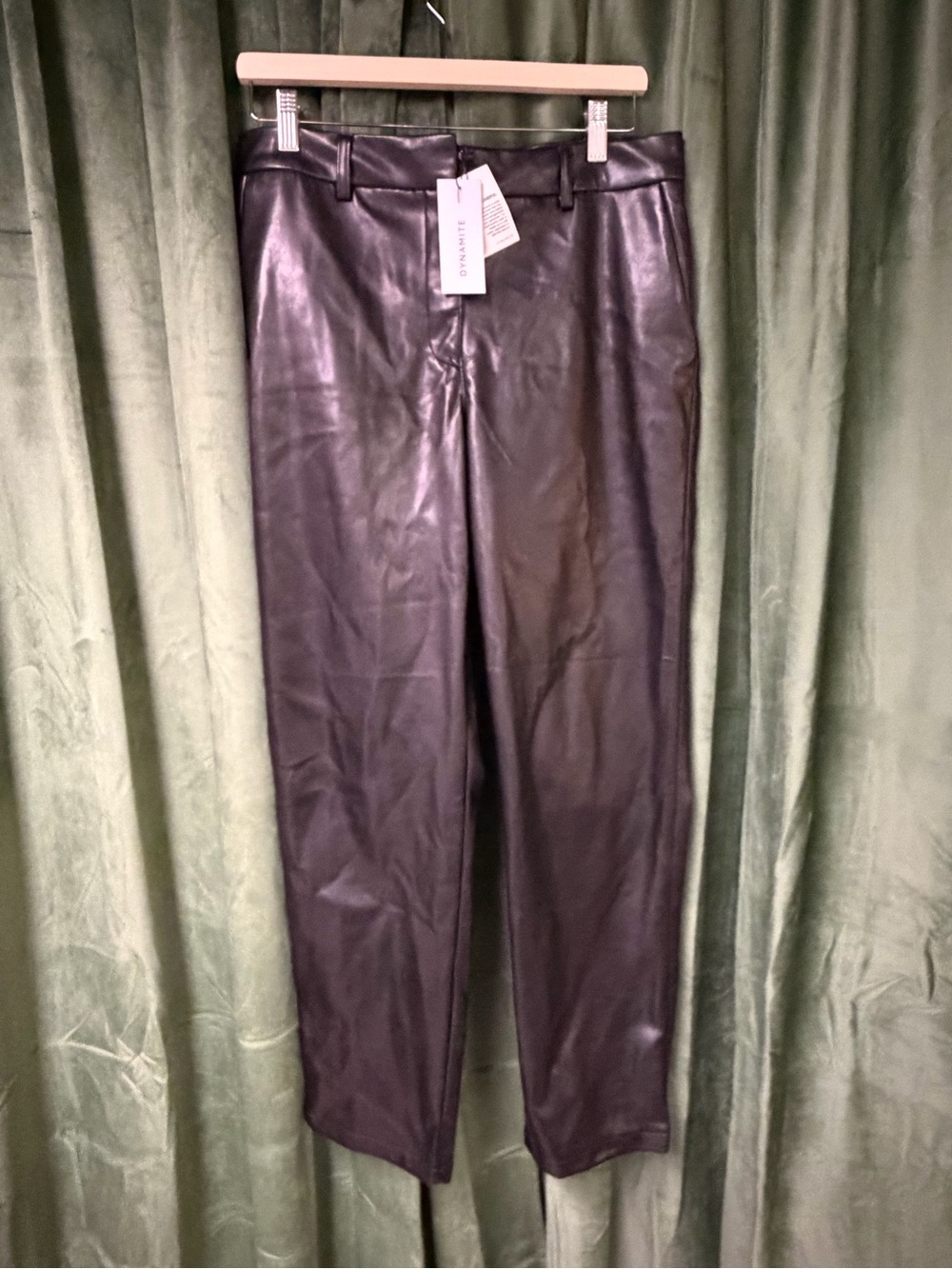 Dynamite Black Faux Leather Pants size 10